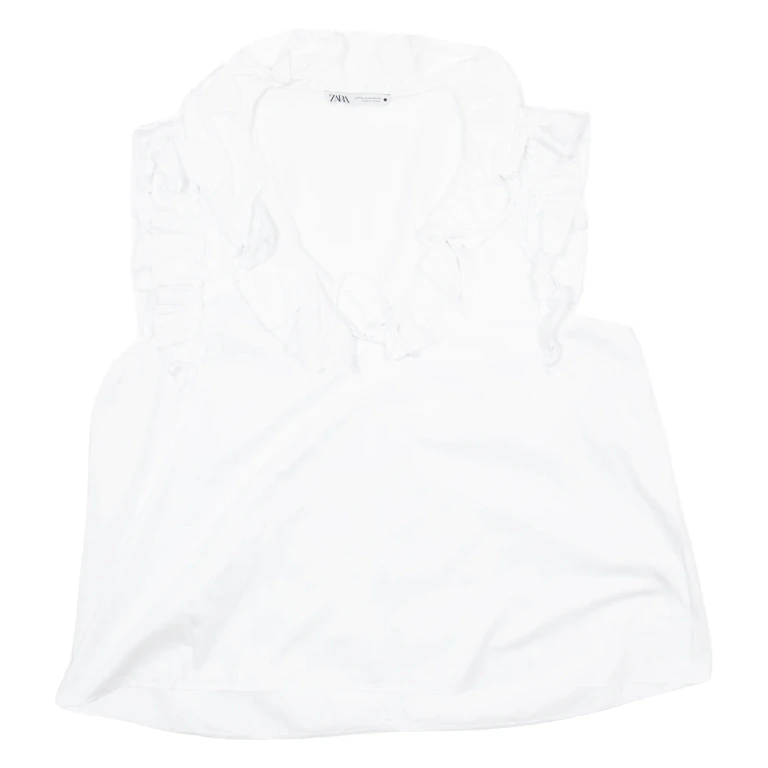 ZARA Womens Vest White Sleeveless 2XL