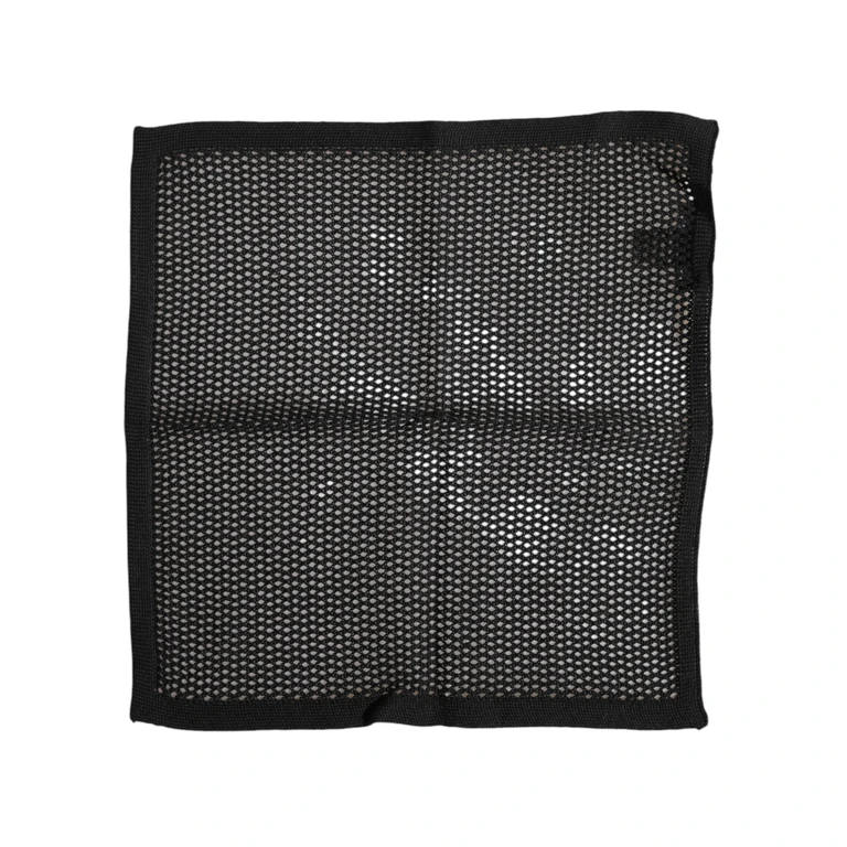 Dolce & Gabbana Black Patterned Cotton Square Foulard Scarf - Men