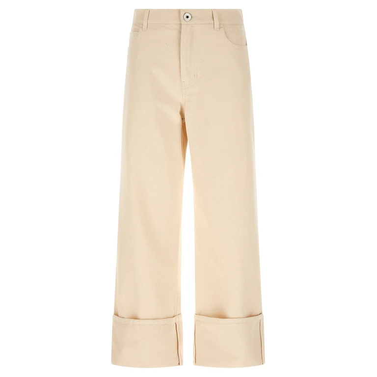 Max Mara Beige Cotton Cropped Pants - Women