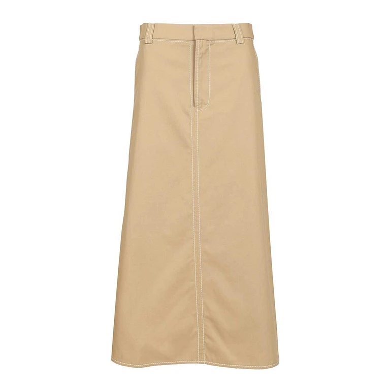 Ami Paris Jupe Midi - Beige (FSK457CO0214A036)