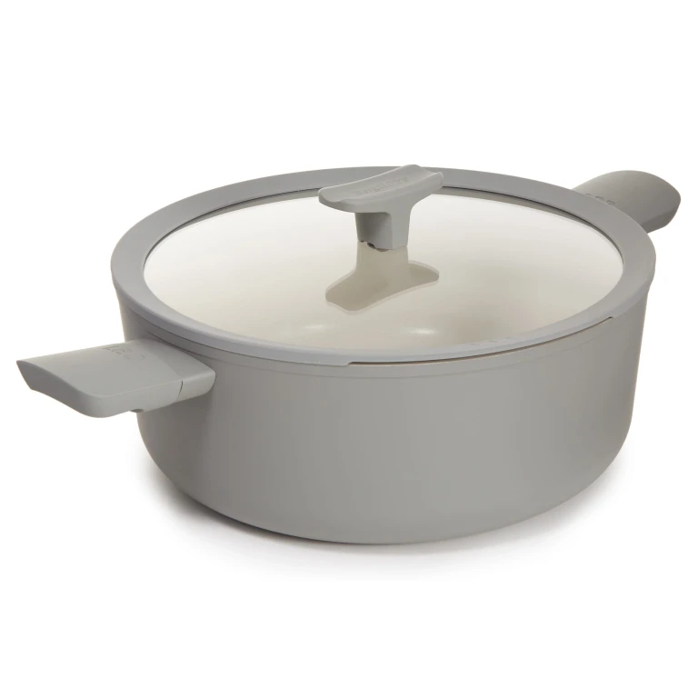 Balance Nonstick Ceramic Stockpot 11", 6.5qt. With Glass Lid, Recycled Aluminum, Moonmist