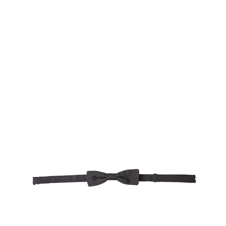 Dark Gray Silk Adjustable Neck Men Papillon Bow Tie - Men