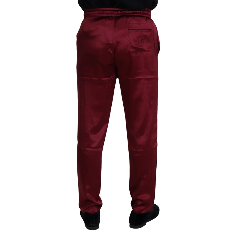 Bordeaux Silk Dg Sleep Lounge Pants - Men