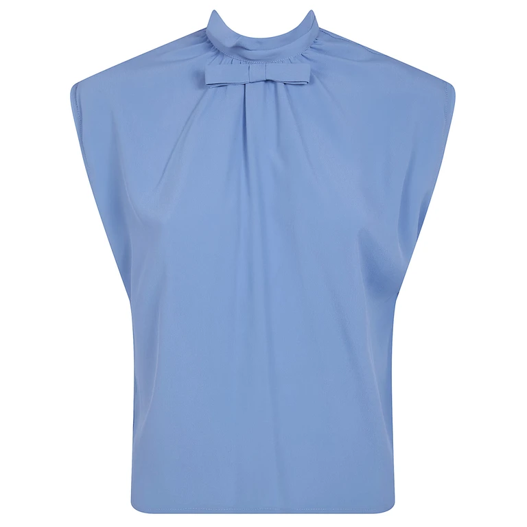 Silk Blend Bow Blouse