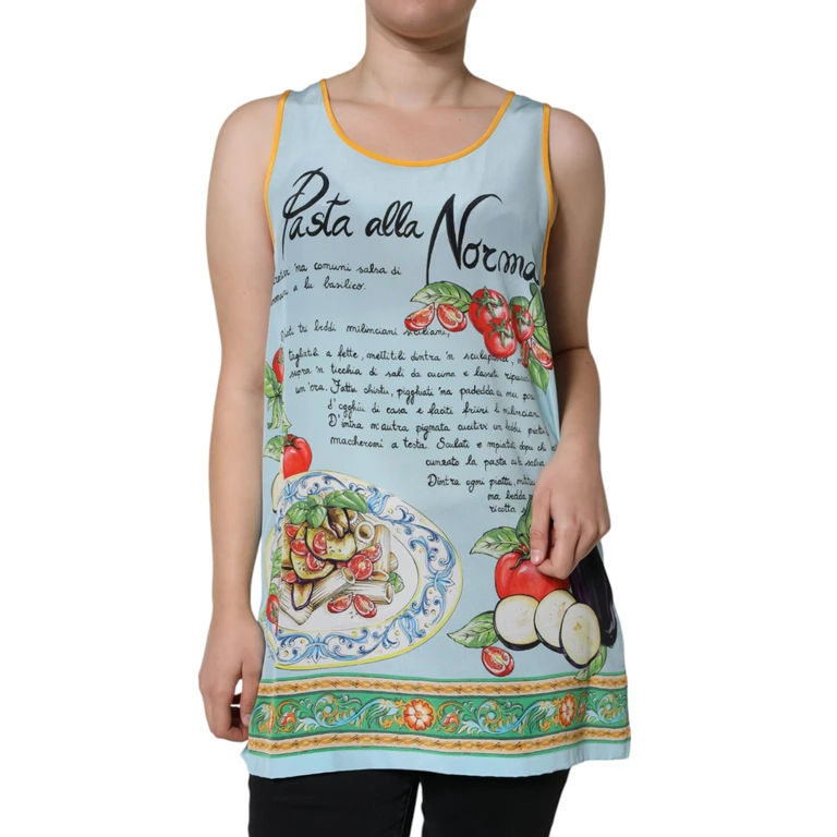 Dolce & Gabbana Multicolor Pasta Alla Norma Print Tank Top Silk - Women