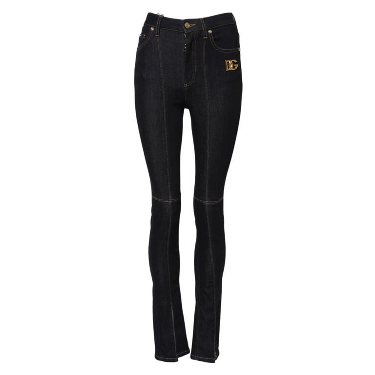 Dolce & Gabbana Blue Cotton High Waist Skinny Denim Jeans Clothing - Women