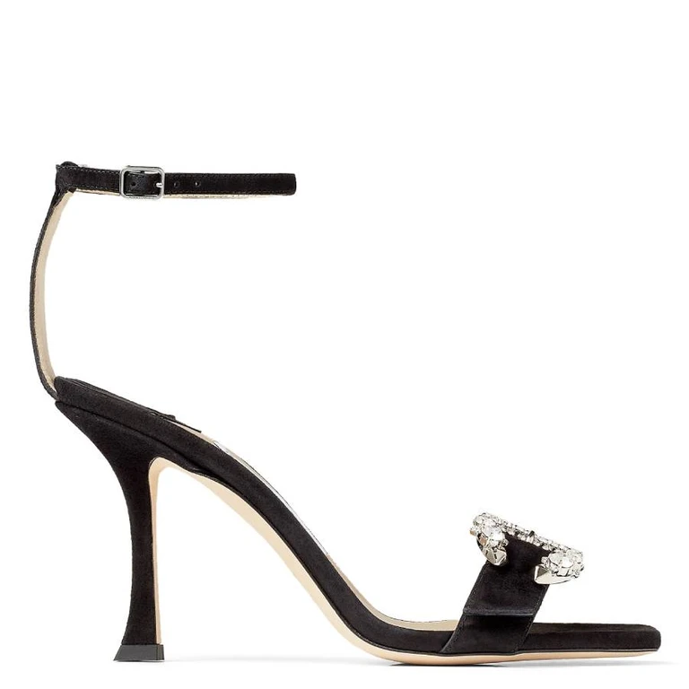 Marsai 90 Suede Crystal-Buckle Sandals