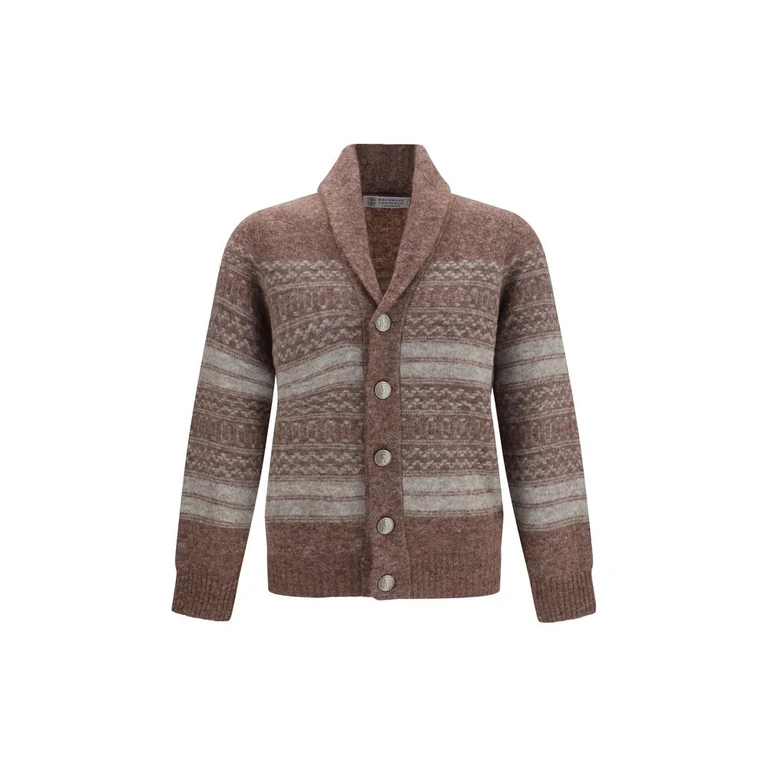 Brunello Cucinelli Bordeaux Alpaca Vicugna Pacos Cardigan Clothing - Men