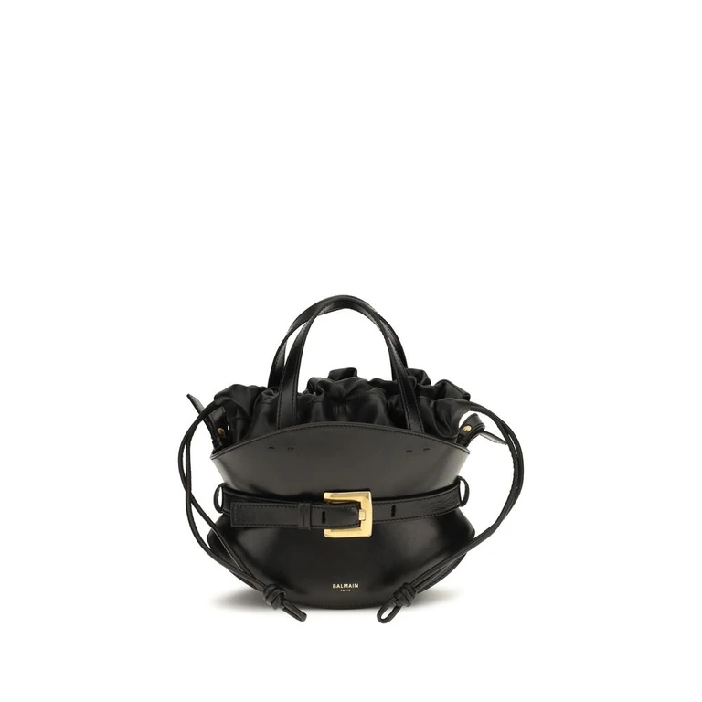 Balmain Black Calf Leather Bos Taurus Shoulder Bag - Women