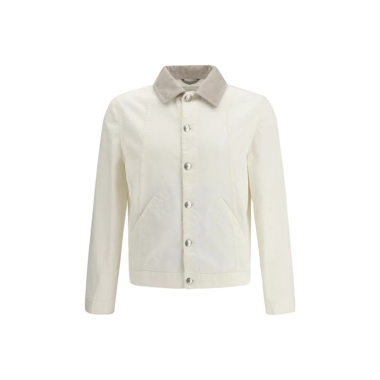 Brunello Cucinelli White Cotton Denim Jacket Clothing - Men