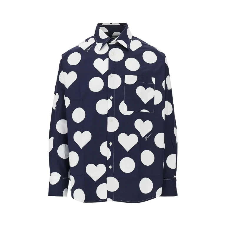 JACQUEMUS Camargue Polka Dot Print Long-Sleeved Cotton Shirt (26ESHM00605AW008413HD)