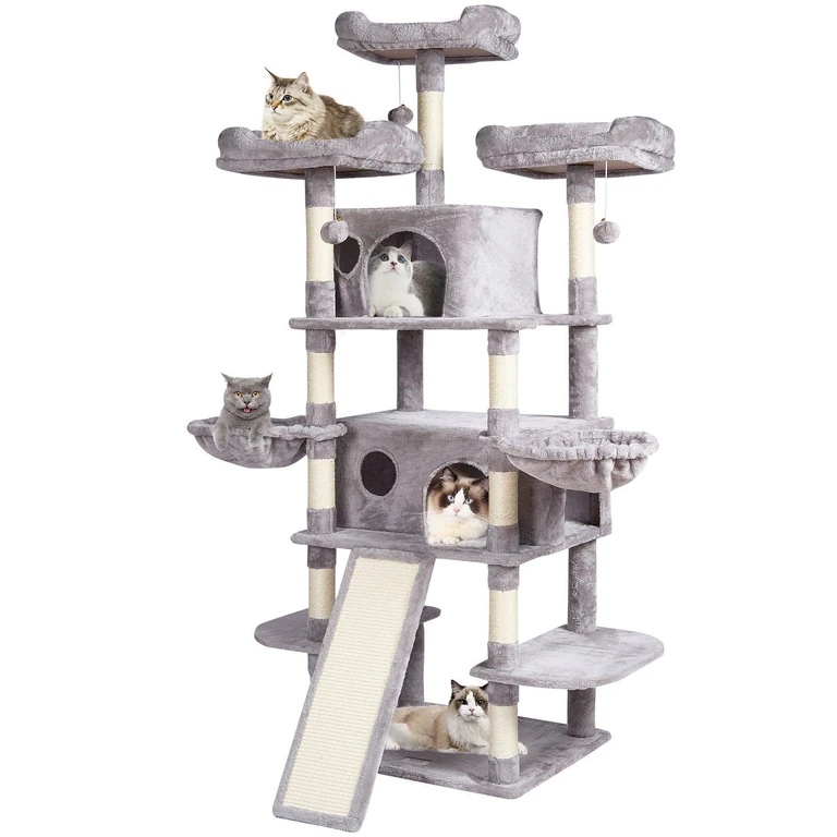 Cat Tree 68.5" Cat Tower for Indoor Cats with Cat Condos Scratching Post - Multicolor 1