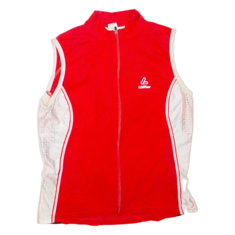 LOFFLER Cycling Mens T-Shirt Red Sleeveless Crew Neck M