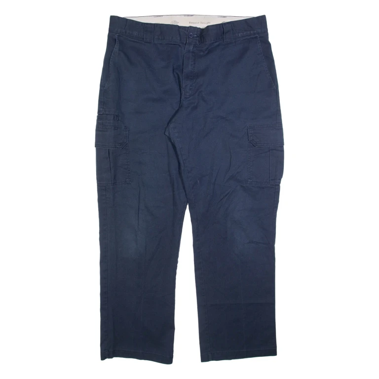 DICKIES Cargo Mens Trousers Blue Regular Straight W38 L32