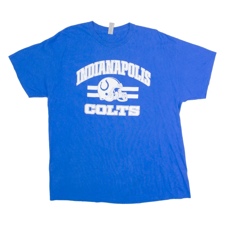 GILDAN Indianapolis Colts Mens T-Shirt Blue USA Crew Neck XL