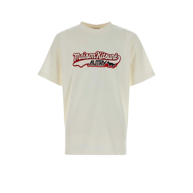 White Cotton Autry X Maison Kitsunã T-Shirt Mk2w - Men