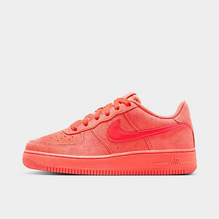 Big Kids Air Force 1 Suede Casual Shoes in Hot Lava/Hot Lava/Hot Lava Size: 3.5