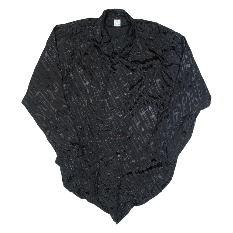 Womens Shirt Black Collared Long Sleeve M