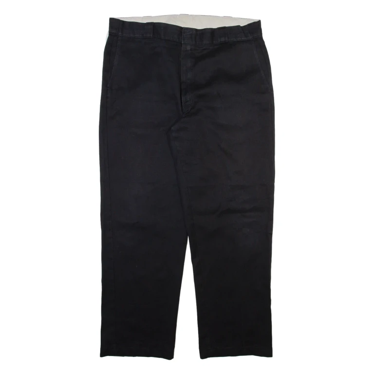 DICKIES Mens Trousers Black Regular Straight W36 L28
