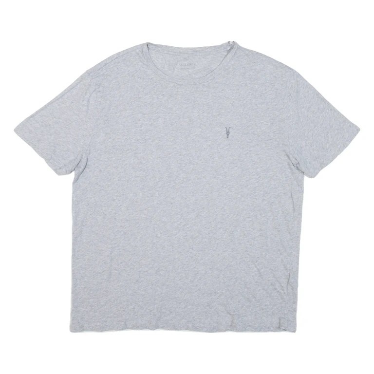 ALL SAINTS Mens T-Shirt Grey Crew Neck L