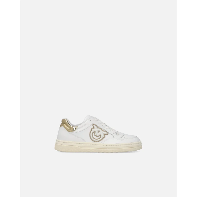 Pinko - Chaussures de tennis en cuir avec détails métallisés - 36