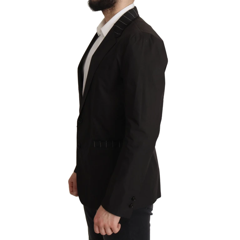 Dolce & Gabbana Black Cotton Single Breasted Blazer Jacket Clothing - Men