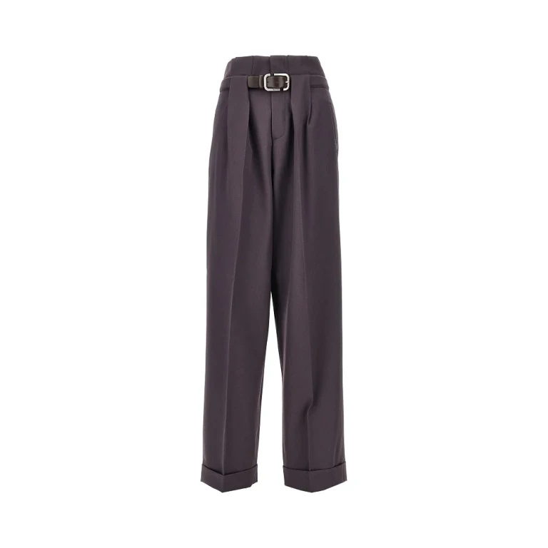 Gabardine pants with belt Woman 40