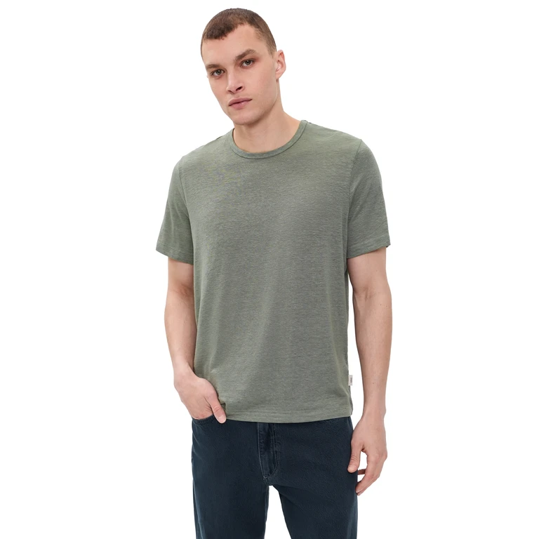 Onia Stretch Linen Tee Midnight/Egret XXL