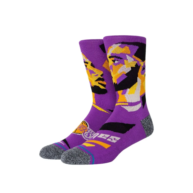 Lebron James Profiler NBA Crew Socks Purple