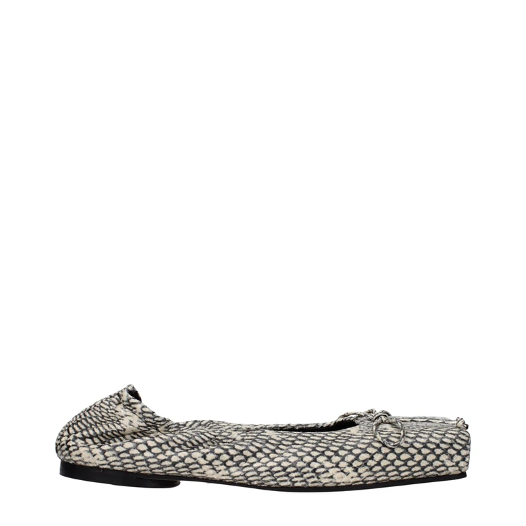 Beige Leather Ballet Flats - Women