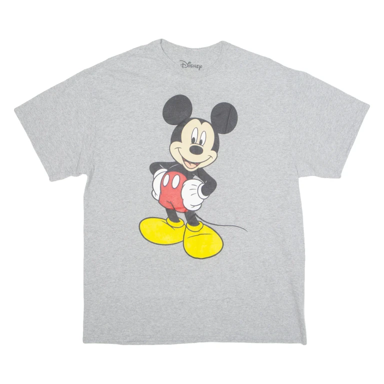 DISNEY Mickey Mouse Mens T-Shirt Grey USA L