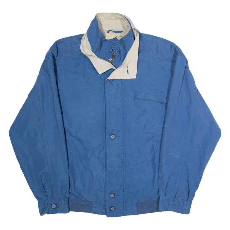 FIRST CLASS Mens Bomber Jacket Blue 90s L