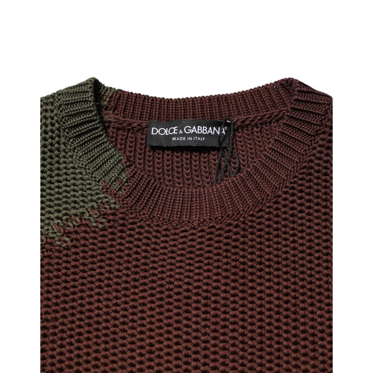 Dolce & Gabbana Multicolor Cotton Abstract Men Pullover Sweater Clothing - Men