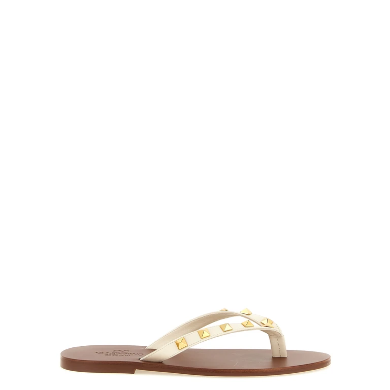 Valentino Garavani White Calfskin Slides Shoe - Women