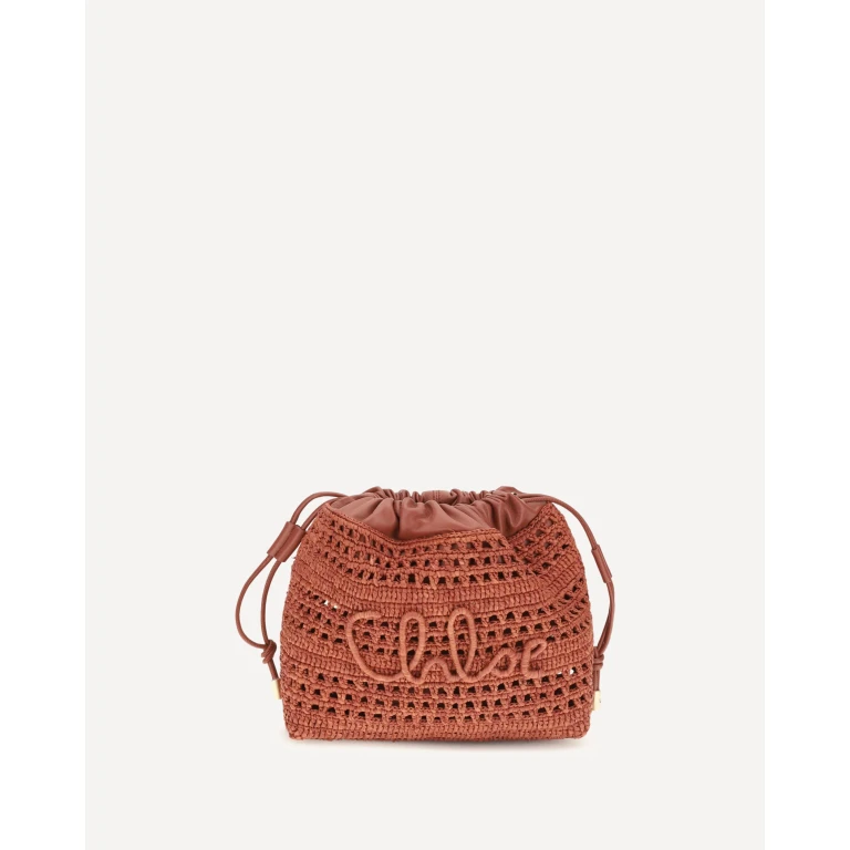 CHLOÉ Raffia drawstring Shoulder Bag Female UNI