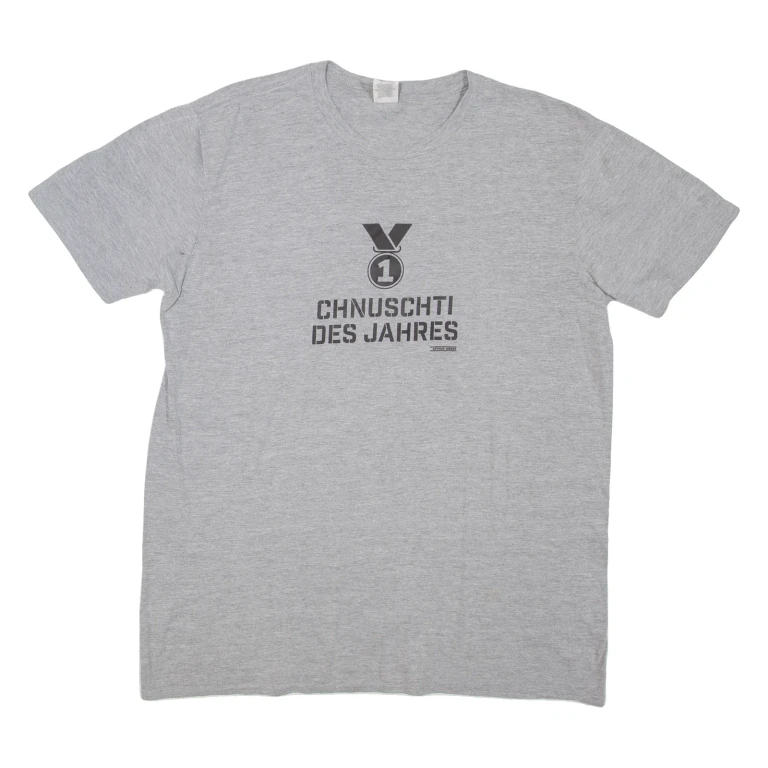 GILDAN Mens T-Shirt Grey Crew Neck XL