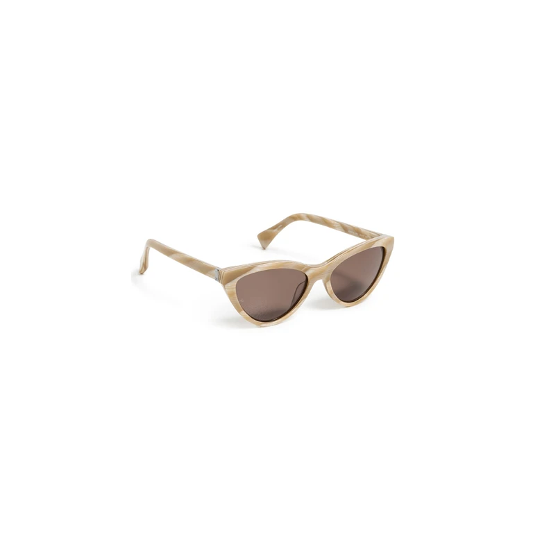 Cat Eye Acetate Sunglasses Shiny Bone Horn One Size