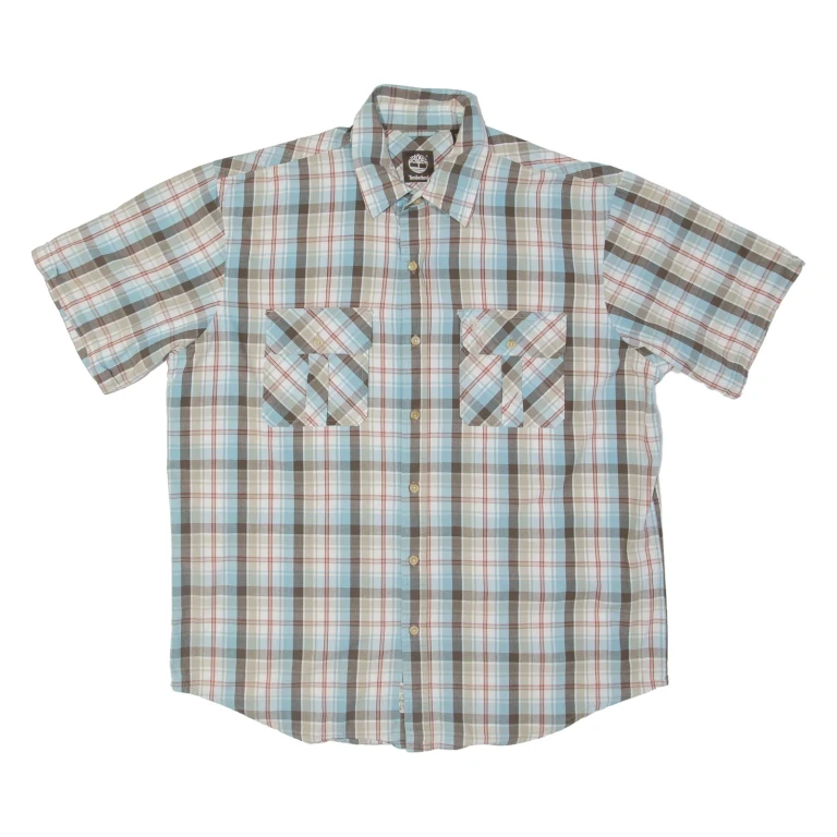TIMBERLAND Mens Shirt Blue Plaid L