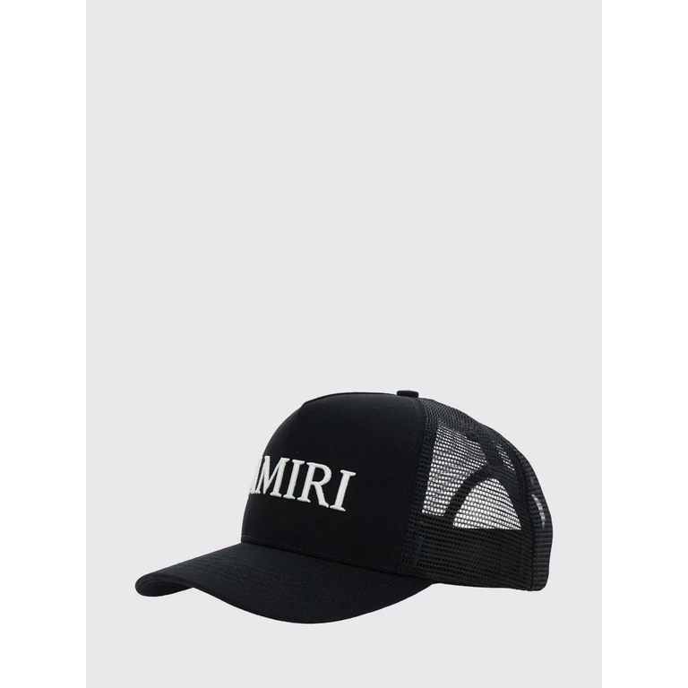 Cotton and Mesh Baseball Cap with Embroidered Logo (AMHATR1014BLACK)