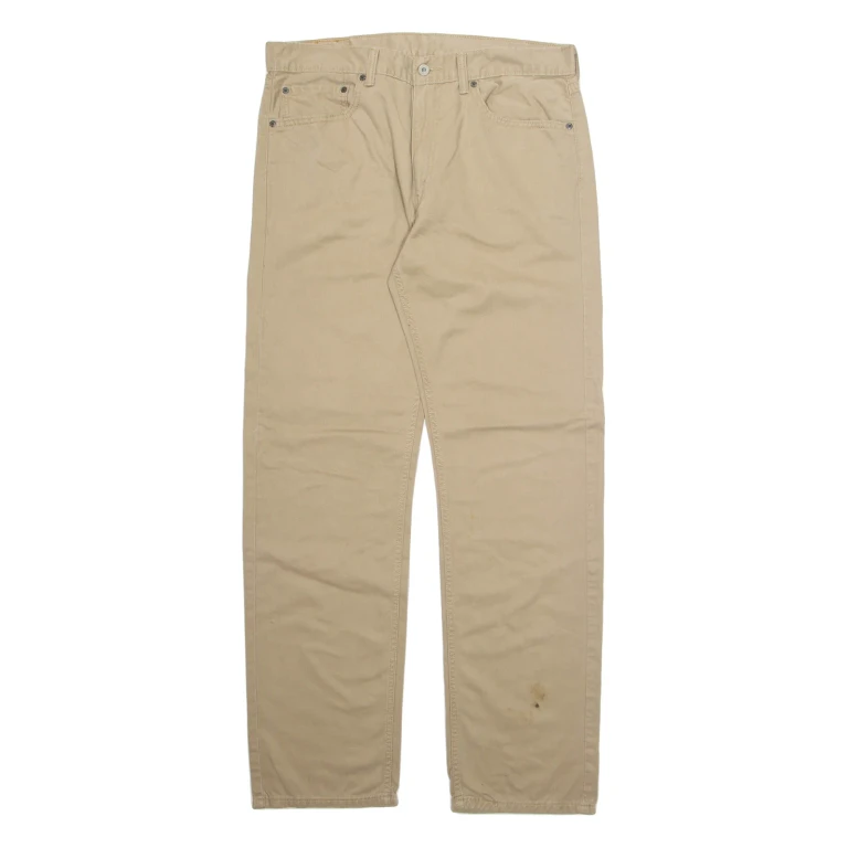 LEVI'S 505 Mens Trousers Beige Regular Straight W36 L34