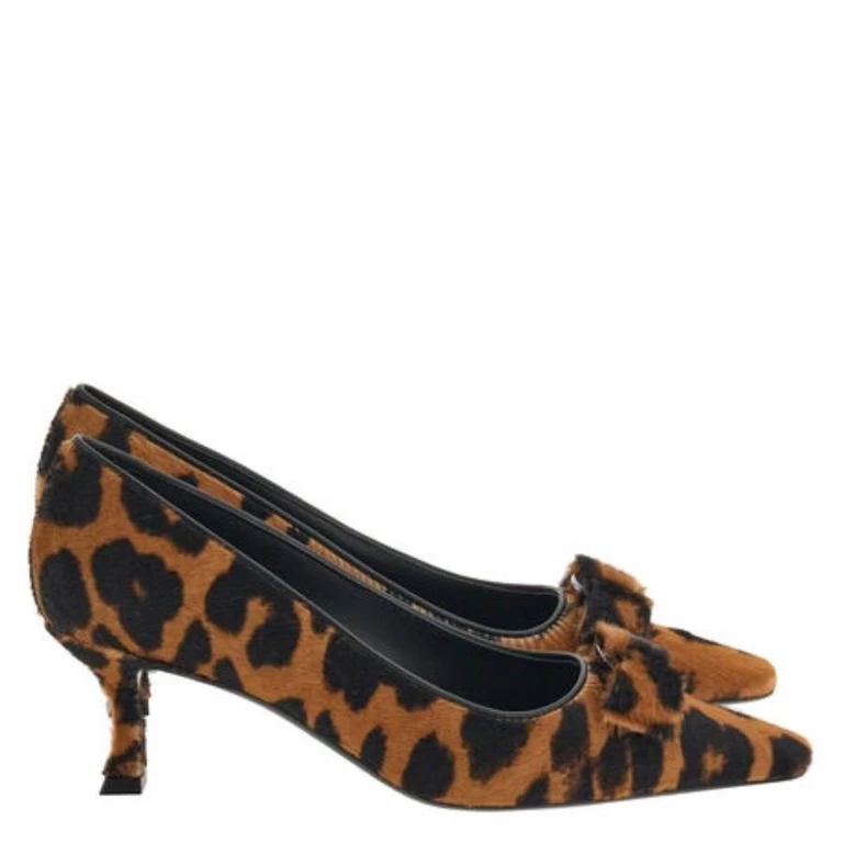 Ferragamo Siwar Leopard-Print Vara Pumps, Size 7 C