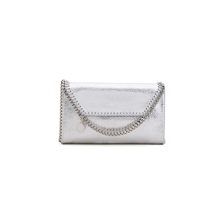 Stella McCartney Falabella Metallic Wallet On A Chain Silver One Size