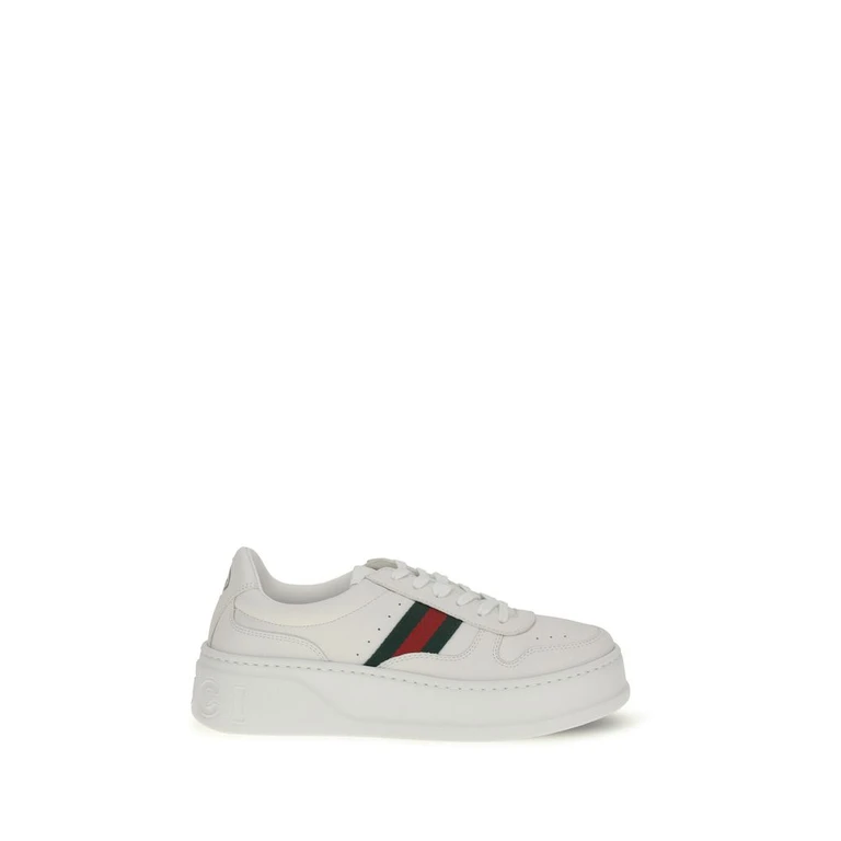 Gucci White Calf Leather Bos Taurus Chunky Sneakers - Women