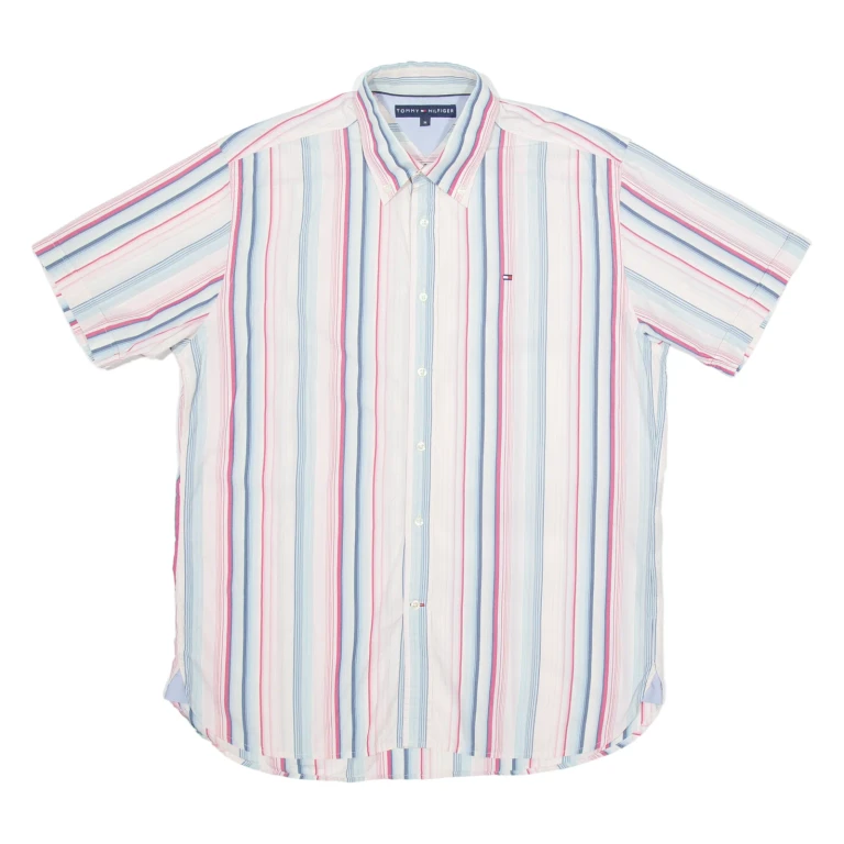TOMMY HILFIGER Mens Shirt Pink Striped M