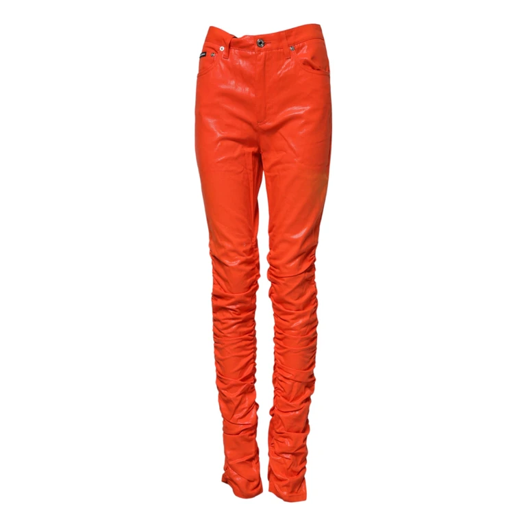 Dolce & Gabbana Orange Cotton High Waisted Denim Jeans Clothing - Women