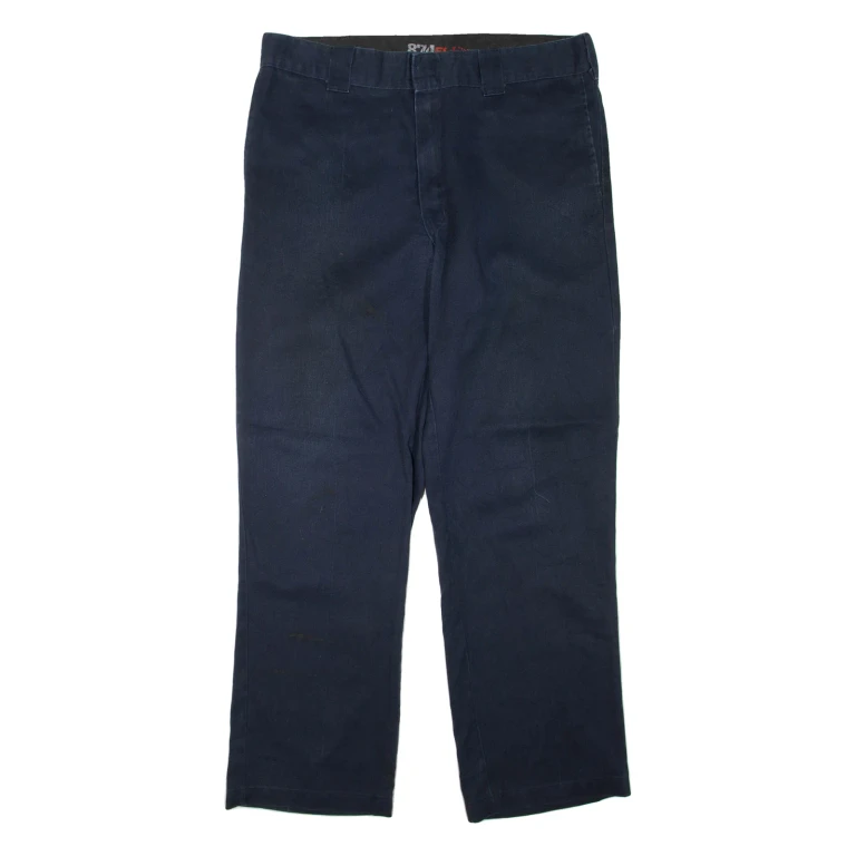 DICKIES Mens Trousers Blue Regular Straight W36 L32