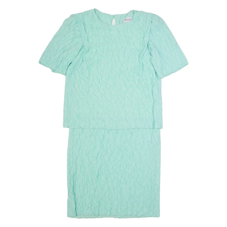 BARONE Womens Pencil Dress Blue Short Sleeve Midi M