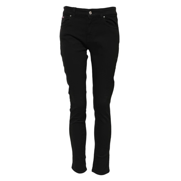 Dolce & Gabbana Black Cotton Logo Skinny Mid Waist Denim Jeans Elastane Clothing - Women