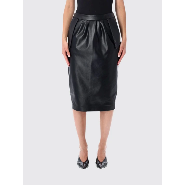 High-Waisted Midi Pencil Skirt in Smooth Synthetic Leather (6301833GU3001000)