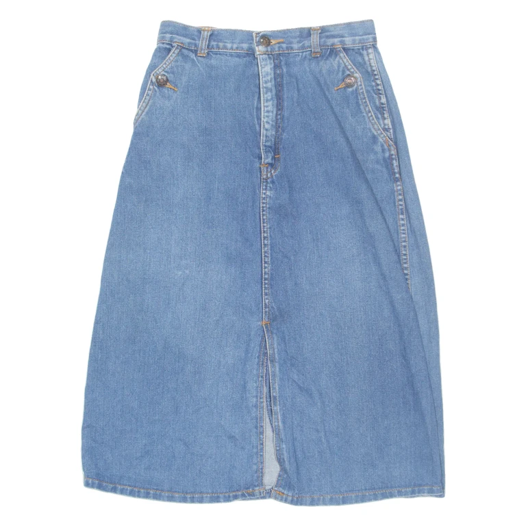 TRES JOLIE Womens A-Line Skirt Blue Midi Denim XS